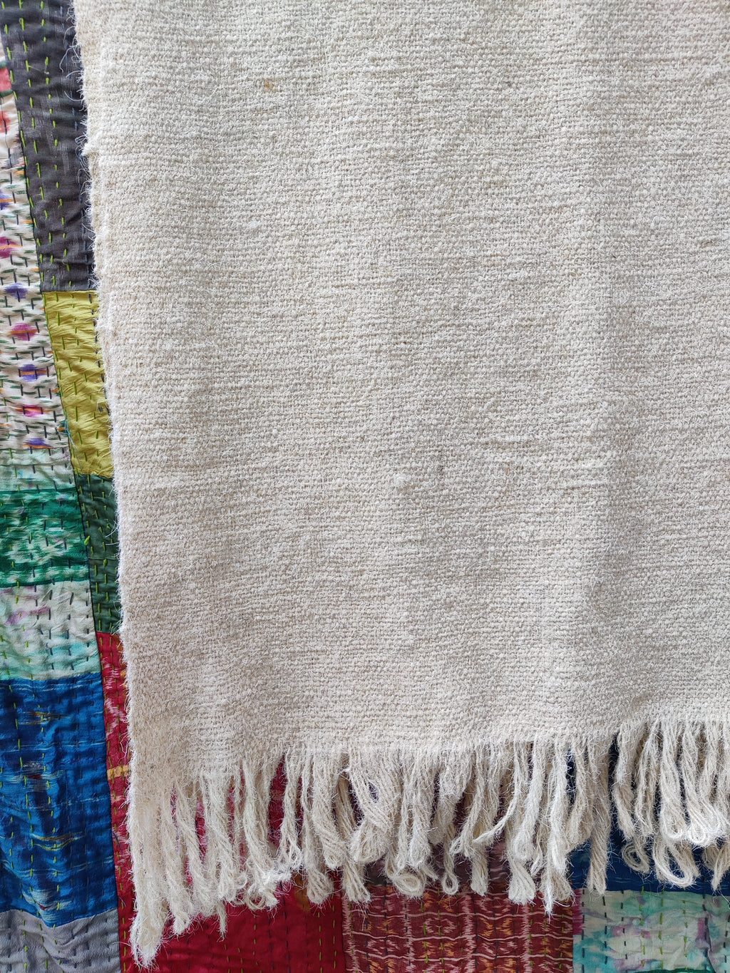 Jawal/Virgin Wool White Ghongadi