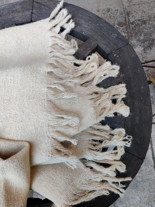 Jawal/Virgin Wool White Ghongadi